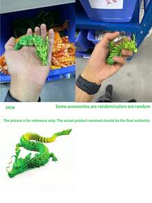 30CM 3D Printed Dragon,3D Printed Flexible Articulated Dragon, Reinforcement Of Unbreakable 3D Dragon,Dragon Fidget Toys For Autism/ADHD,Home Office Decor Executive Desk Toy (Purple) - Multicolor - View 12