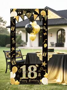 2 pezzi Cornice fotografica di lusso nera e dorata per compleanno, con opzioni di età (18/30/40/50/60), decorazione scintillante per festa, sfondo popolare su , disponibile in dimensioni piccole e grandi, accessori e forniture per foto di feste di compleanno per adulti