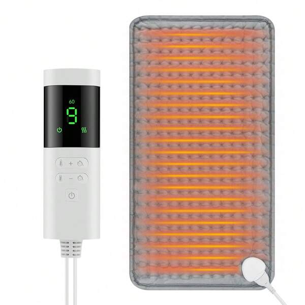 Hailicare Almohadilla eléctrica de calentamiento de 9 niveles de calor, 4 ajustes de temporizador, temperatura aparente de 30 a 50°C, almohadilla térmica suave para Patas de hombro, piernas, lavable a máquina, apagado automático