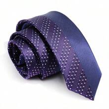 MANOBLE 1pc 2.36 Inch (6cm) Slim Tie, Fashion Dual-Color Symmetrical Design, Suitable For Business, Casual, Wedding, Party, And Outfit Matching Men Necktie - Shape - View 15