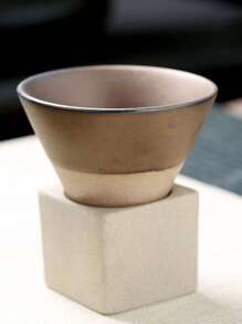 1 Set 100ml Creative Retro Ceramic Espresso Coffee Cup Rough Pottery Tea Cup Japanese Latte Pull Flower Porcelain Cup Household With Base Stoneware Personal New Pottery Mug School Supplies Back To School - Beige - View 21