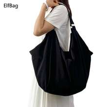 Túi đeo vai họa tiết màu trơn dung tích lớn, túi xách đeo chéo thường ngày cho nữ, túi tote bằng nylon, ba lô mua sắm đa năng có thể tái sử dụng thích hợp cho công việc, học tập, du lịch - màu đen - Xem 2