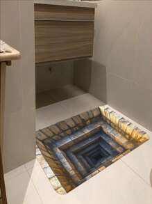 3D Brick Design Non-Slip Door Mat - Durable Rubber Base, Easy To Clean, Indoor/Outdoor Use, Magical Stone Stair Design For Entryway, Bedroom, Laundry Room - Decorative Welcome Mat, Holiday Gift, Door Mat, Indoor Outdoor Mat, Staircase Design, Easyclean Material - 彩色 - 查看 4