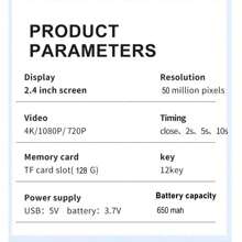 Auto Focus 50MP 4K Face Detection 2.4-Inch 16X Zoom Rechargeable Battery Pocket Cinema Digital Compact Video Cameras