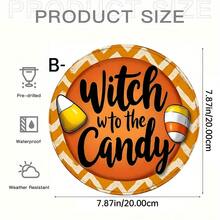 1PC 2D Flat Hanging Decoration Of Candy On The Witch Road - Old Time Halloween Theme, Candy Corn With A Smile, Witch Hat And Autumn Leaves - Perfect For Family, Living Room, Bathroom, Bedroom, Garage, Bar, Cafe - Ideal For Holiday Decoration, Halloween Decoration - Acrylic-round - View 13