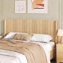 63.9" Mid Century Modern Headboard, Wood Headboard & Fluted Panel, Modern Farmhouse For Bedroom ( Queen, Full) - Khaki - View 2