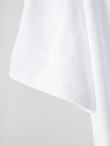 Camiseta informal de poliéster con cuello redondo, manga corta y estampado de camuflaje, largo normal, para toda la temporada, tejido de punto de 200 g/m². - Blanco - Ver 4