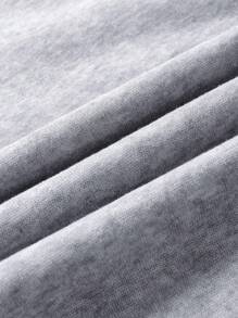 [舒适图案连帽衫] 舒适图案连帽衫 - 加州和洛杉矶涤纶系带套头衫，加厚柔软连帽运动衫，带前袋，秋冬休闲街头服饰 - 淺灰色 - 查看 7