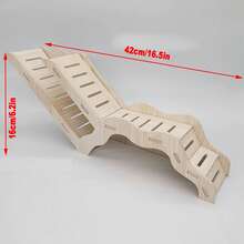 1pc Wooden Hamster, Gerbil, Golden Hamster Toy House, Hideout Tunnel, Climbing Game House, Suitable For Small Animal Villa Stairs - Multicolor - View 15