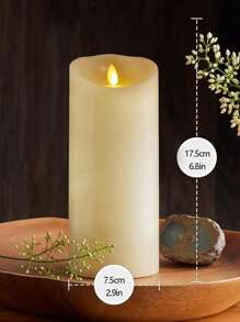 1 Peça Luz de Vela Sem Chama Cintilante a LED (Baterias Não Inclusas), Decoração de Vela de Cera Artificial com Brilho Quente, Adequada para Natal, Halloween, Dia dos Namorados, Casamento, Aniversário, Decoração de Quarto, Alimentada por Bateria