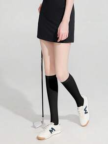 1 双女士夏季冰丝防紫外线及膝袜，高尔夫运动透气防滑大腿袜