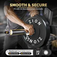 ZION Bumper Plates With Steel Hub 10-45 LB 2-Inch, Weight Plates, Pesas Para Hacer Ejercicio, Bumper Plates For Strength Training Shock Absorbing Low Bounce Technology Sport Series- Black Easy To Load And Unload, Safe, Suitable For Families And Gyms,Weightlifting,Fitness Training,Suitable As A Family Gift