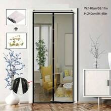 AIYYIPA 1 Stück magnetische Fliegengitter, keine Bohrungen für die Installation, waschbarer Vorhang aus hochdichtem Polyethylen, geeignet für Outdoor- und Terrassentüren - moderner Stil, Heim-Magnetgitter-Bildschirm