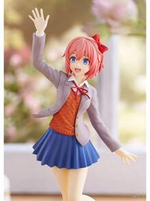 Doki Doki Literature Club! Anime Character Cute Girl Action Figure Models, Approx. 18CM Height, Monika, Sayori, Natsuki, Yuri Figurines, Anime Desktop Decor Collectibles, Doki Doki Literature Club Merchandise (Transparent Or White Base Randomly Included) - Multicolor - View 7