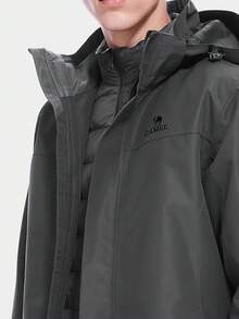 CAMEL CROWN Men's Cold-Resistant Jacket Three-In-One Detachable Waterproof Down Jacket - Ink Gray - View 4