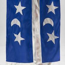 儿童魔术师COS斗篷巫师斗篷+尖顶帽套装，星形印花，透气万圣节派对服装，男女皆宜 - 彩色 - 查看 12