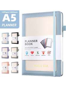 Back To School A5 Diary -200 Rows, 80 GSM | Hardcover Notebook With Pen Ring And Expandable Pocket | Learning Supplies, Suitable For Schools, Offices Or Meeting Rooms, Daily Notebooks, Meeting Notes, Primary School Diaries, Student Diaries, Classroom Notebooks, Gifts For Good Friends, Family, Girlfriend, Boyfriend, Colleagues, Best Friends, Exquisite Notebooks, Simple Notebooks, Recording Life - Multicolor - View 3