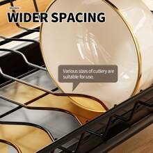 1 件多功能碗碟干燥架，厨房碗碟干燥架，带切菜板架，双层设计，餐具架和用具收纳架，节省空间的厨房收纳和储存