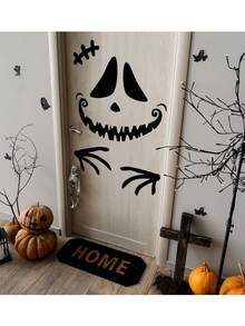 1 Set Halloween Decoration Door Sticker, Scary Ghost Demon Wall Decal, Ghostly Hand Wall Decor, PVC Self-Adhesive, Suitable For Halloween Door Sticker, Wall Sticker, Home Decor