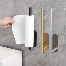 1pc Premium Wall-Mounted Stainless Steel Toilet Roll Holder - Self-Adhesive, Space-Saving Design For Bathroom & Shower - Durable & Easy Installation, Ideal For Holding Toilet Paper And Bathroom Accessories, Bathroom Accessory Holder|Modern Toilet Holder|Durable Construction, Toilet Paper Holder - Multicolor - View 10