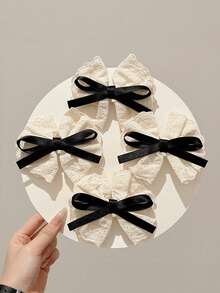 2个装女孩蝴蝶发夹，可爱刘海，简约儿童发饰 - 彩色 - 查看 4