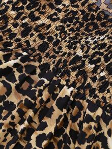 Đầm xòe không tay họa tiết da báo thanh lịch cỡ lớn cho nữ kèm áo khoác lông - Nhiều màu - Xem 5