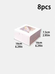 4pcs/8pcs 2/4/6/12 Cavity Cupcake Boxes With Clear Window, Muffin Cups, Pastry, Dessert, Tart, Mousse Cake, Bakery Packaging For Afternoon Tea - Multicolor - View 23
