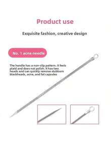 Face Cleansing Tool, Four-Piece Acne Needle Facial Cleanser, Quickly Cleans Stubborn Blackheads, Acne, Fat Particles, Simple And Practical - 銀色 - 查看 7