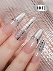4-Colors No-Wipe Metallic Patting Glue Smudges Canned High Saturation Popular Semi-Solid Nail Polish Glue Nail Salon DIY - 彩色 - 查看 6
