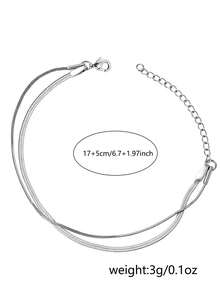 Nooxian 1 pieza Pulsera de cadena de hoja de acero inoxidable minimalista para mujer