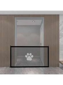 Portable Pet Gate, Durable PE Mesh Fence, Adjustable, Convenient Installation, Indoor/Outdoor Pet Stair Barrier, Multifunctional, Space-Saving Design - Not Suitable For Large Dogs, Make Sure Wall Surface Is Clean Before Adhesive Attachment