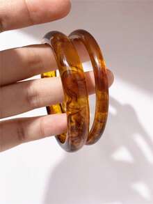 1/4 chiếc Vòng tay nhựa mỏng không đối xứng thời trang dành cho nữ, đa năng và có thể xếp chồng lên nhau - vòng đeo tay - Xem 21