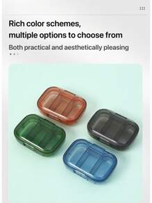 Przenośna mini apteczka, mała i łatwa do przenoszenia. Podzielona na 3 komory, idealna do przechowywania i oddzielania tabletek przyjmowanych rano, w południe i wieczorem.