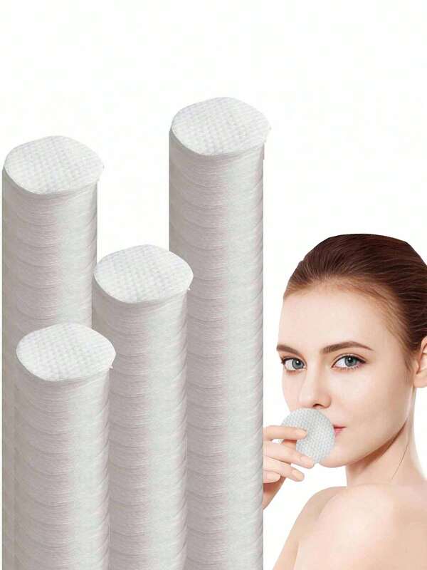 300Pcs Oval Cleaning Pads, Suitable For Face Use, High-Quality Makeup Remover Pads, Hypoallergenic Lint-Free Rounds, Fit For All Skin Types, Disposable Beauty Wet Wipes, Non-Woven Facial Cleansing Wipes