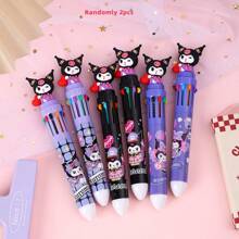bandai 1 pennenset met 10 kleuren in de vorm van een cartoonfiguur (1 pen met 10 kleuren), schattige creatieve etui met tandpasta in de vorm van een kat, leuke organizer voor op het bureau van een student, cadeaudoos voor kantoorbenodigdheden, cartoonbalpen, set van 10 balpennen - snel drogende inkt, medium punt, leuke set kantoorbenodigdheden, geschikt voor tieners, krabbels, markeren, leuke etui, terug naar school