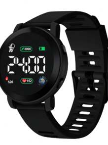 1件简约时尚休闲日常优雅学生LED宇航员手表，户外运动电子圆形腕表，夏季毕业、情人节、生日礼物 - 彩色 - 查看 6