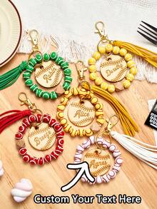 1PC Custom Name Beads | Design Your Exclusive Name | Creative Anniversary Gifts | Stylish Summer Wrist Accessories | One-Of-A-Kind Small Gifts | Unique Presents For Family, Friends And Besties | Perfect And Unique Graduation & Back-To-School Gifts - Multicolor - View 1