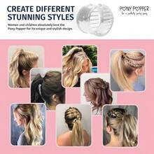 MPony Popper Clip High Ponytail Holder For Full Volumius Styles Versatile Accory For All Hair Types Ponytail Volumizer For Thick And Long Hair Fancy Accories For Women Clear Pony Popper5001 - Trong sáng - Xem 7