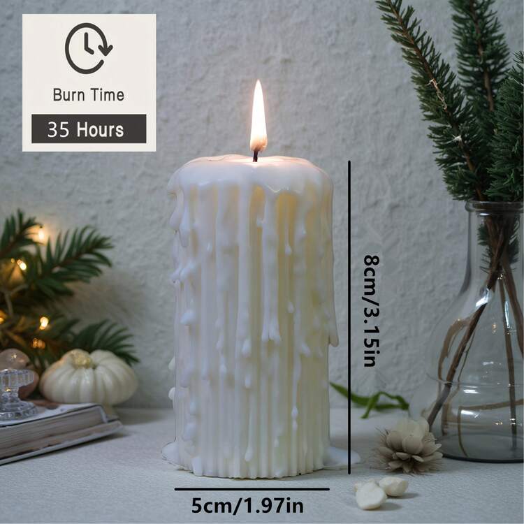 1 支白色滴状蜡烛|手工香薰蜡烛，规格多样，蜡模材料 - 大豆蜡，适用于婚礼季、礼品和家居装饰、复活节、母亲节、生日派对等各种节日聚会，可燃烧 35-45 小时 - 彩色 - 查看 11