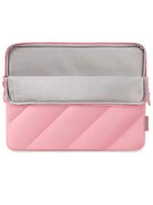 SENLASI SENLASI Puffy Protective Laptop Sleeve 13.5 14 15 16 Inch,Laptop Bag Compatible With Macbook Air 13 15 M1 M2 2012-2023, Pro 13 14 15 2010-2022,14-16 Chromebook Surface Notebook,Soft Fluffy Inner Lining, Waterproof Laptop Case,Beige Black Pink