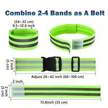 5-Piece Reflective Running Equipment - High Visibility Seat Belt, Suitable For Arms, Wrists, Legs, And Ankles - Ideal For Night Jogging, Walking, And Cycling