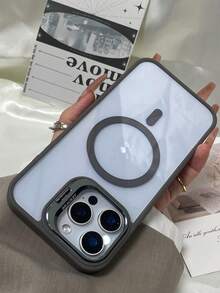 For IPhone 17promax 17 Air For IPhone 16 15 14 13 12 11 Pro Max Case With Camera Stand[Military-Grade Drop Protection [Compatible With MagSafe][Built-In Camera Stash Stand]No-Yellowing Soft TPU Phone Case For IPhone - 灰色 - 查看 5