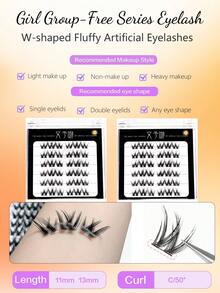 5D Mink Lashes 36pcs, 0.07mm Thickness, C Curl (11-13mm) Lash Clusters, Reusable Fake Eyelashes, Natural Curly Fluffy Thick Eyelashes For Cosplay, Date, Work, Party, Suitable For Beginners