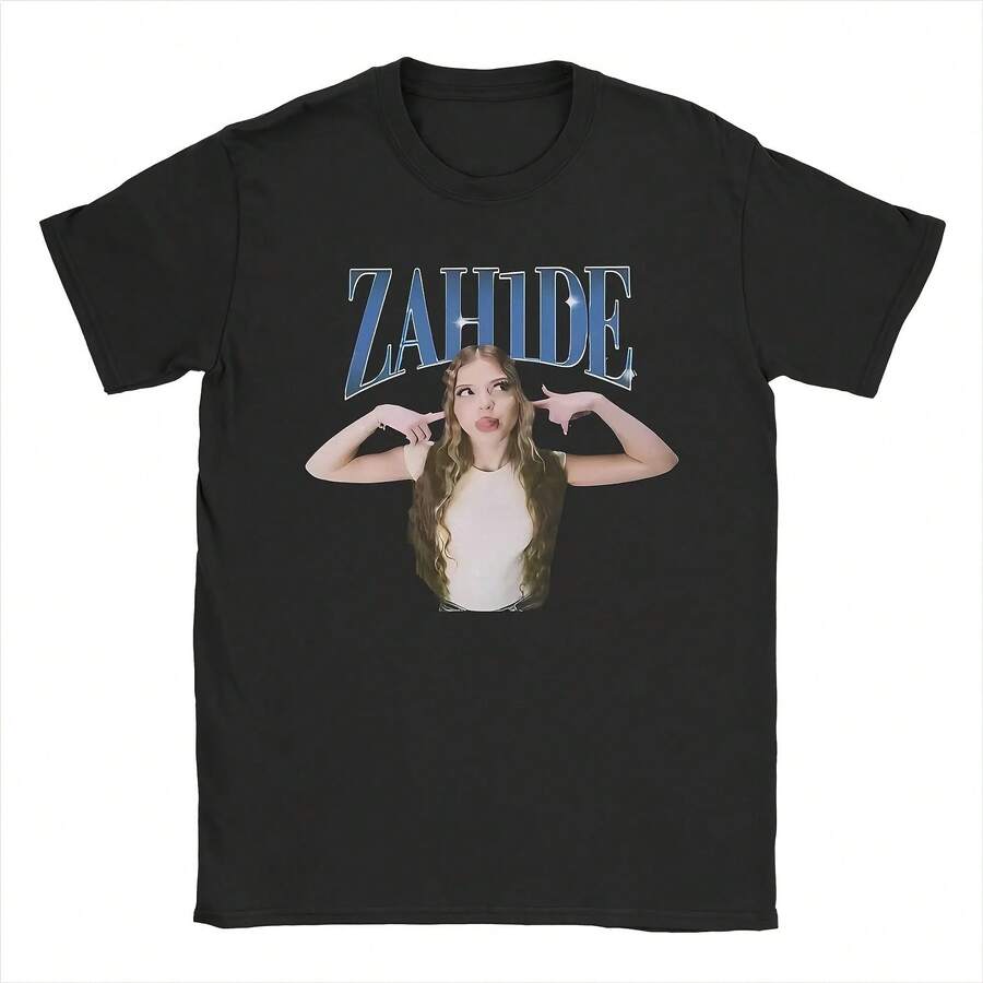 Zahide Music Artist Merch Men Women T Shirt Pure Cotton Tee Graphic Printing Tops T-Shirt Camisetas - Đen 21 - Xem 1