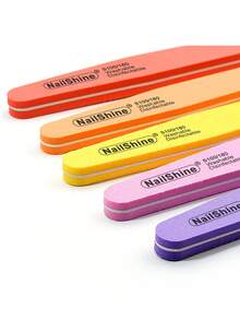 NailShine 3/5/10/20 件海绵 100/180 号指甲锉和抛光套装，双面砂纸板可水洗抛光块，适用于天然指甲和水晶指甲，专业美甲工具