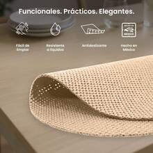 Set de 6 Manteles Individuales Antideslizantes y Reutilizables – Impermeables, Decorativos y Fáciles de Limpiar para Embellecer tu Mesa con Estilo - Crema / Net - Ver 4