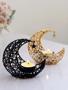 1pc Flower Design Candle Holder Gifts Birthday Graduation - Gold - View 4