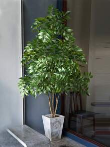 76-130cm Large Artificial Plants Fake Tropical Palm Tree Plastic Nandina Tree Branch Tall Green Plants For Home Garden Office Decor Without Pot Gifts Birthday Graduation
