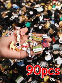 10/20/30/40/50/60/70/80/90/100pcs Random Mixed Brooch Set (No Duplicate Styles), Alloy Metal Pins Badges, Vegetable Fruit Cartoon Character Abstract Vintage Letter Animal Etc., Various Styles Shapes Patterns, Suitable For Bag Clothing Decoration Or Collection, Holiday Gift For Adults And Kids Office Accessories Shirts Jacket Jewelry Halloween Clothes Pin Funny Cute Teacher Gifts00 Costume Accessories Bag Charms Christmas - Multicolor - View 15