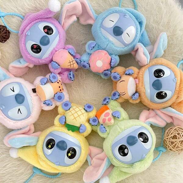 Disney 1 szt. lalka Disney Scrump, seria "Muszę zjeść jeden kęs, nawet jeśli jestem wyczerpany", figurka Stitch, kolekcjonerska lalka, wisiorek "Idealna torba", prezent na imprezę, prezent urodzinowy, powrót do szkoły